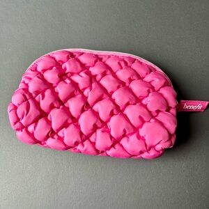 Benefit Pink Puff Quilted Makeup Pouch